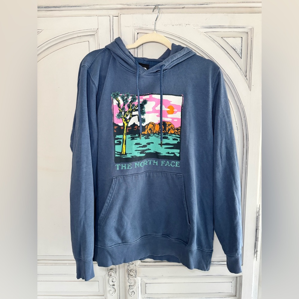 The North Face Men's Graphic Blue Hoodie, Sz L